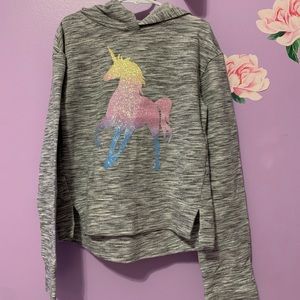 Unicorn glitter girls hoodie